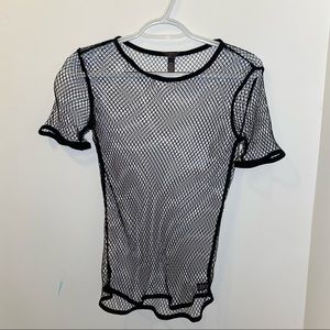 Black Fish net T-Shirt from Victoria Secret Size XS/S